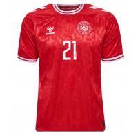 Maglia Calcio Danimarca Morten Hjulmand #21 Prima Divisa Europei 2024 Manica Corta